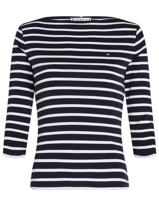 Playera manga 3/4 cuello ojal mujer