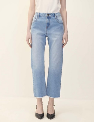 Jeans straight corte cintura para mujer Jeans straight corte cintura para mujer