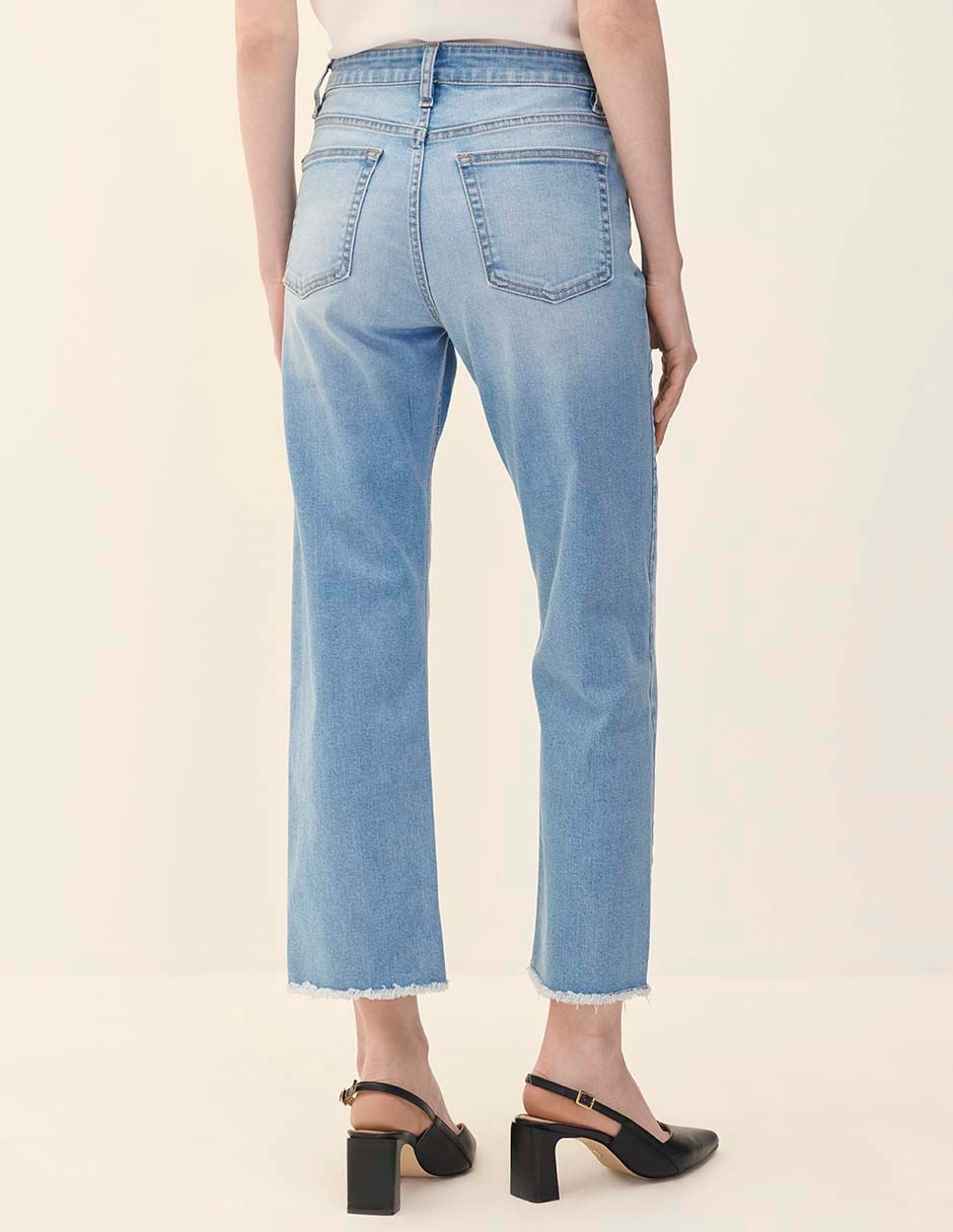 Jeans straight corte cintura para mujer 3