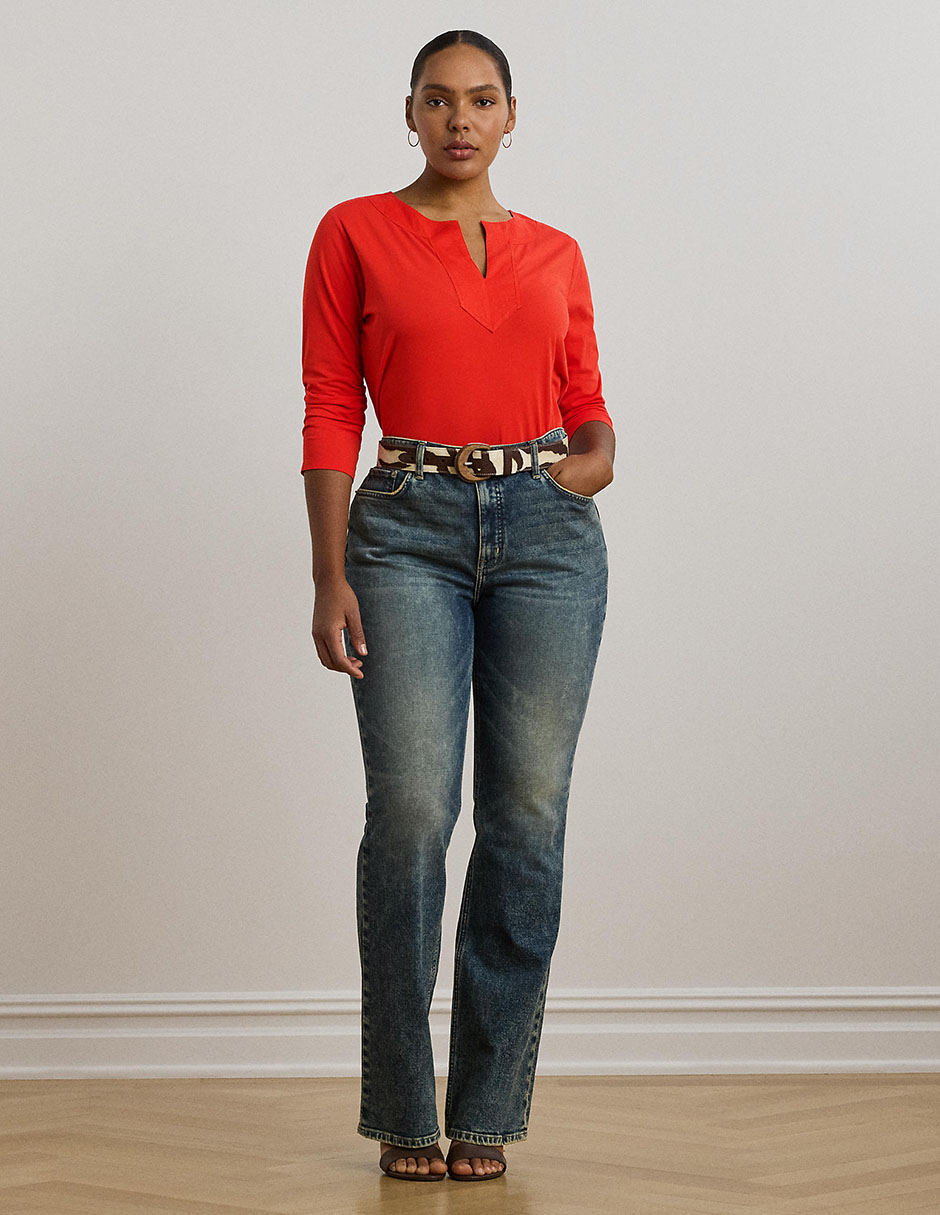 Blusa Lauren Plus manga 3/4 para mujer