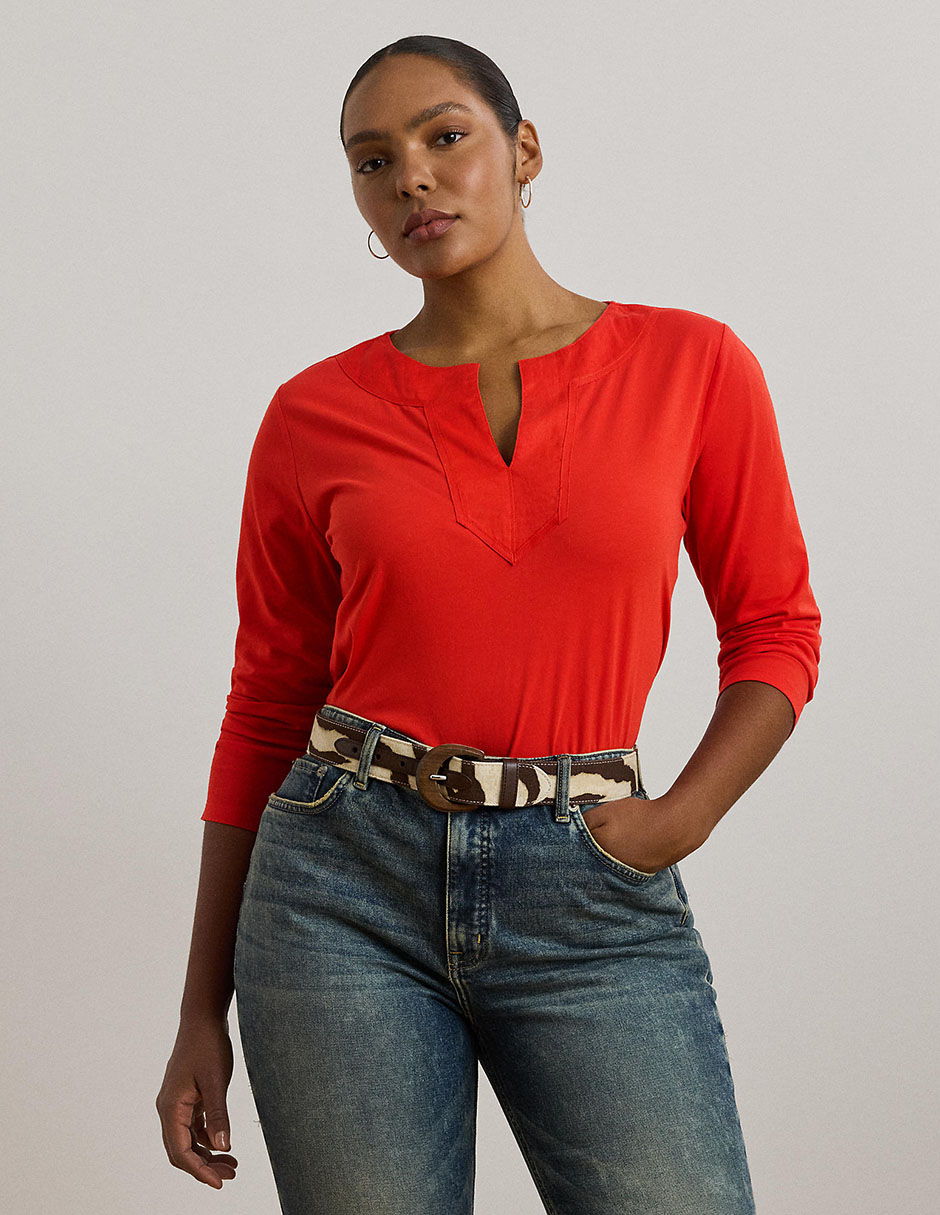 Blusa Lauren Plus manga 3/4 para mujer
