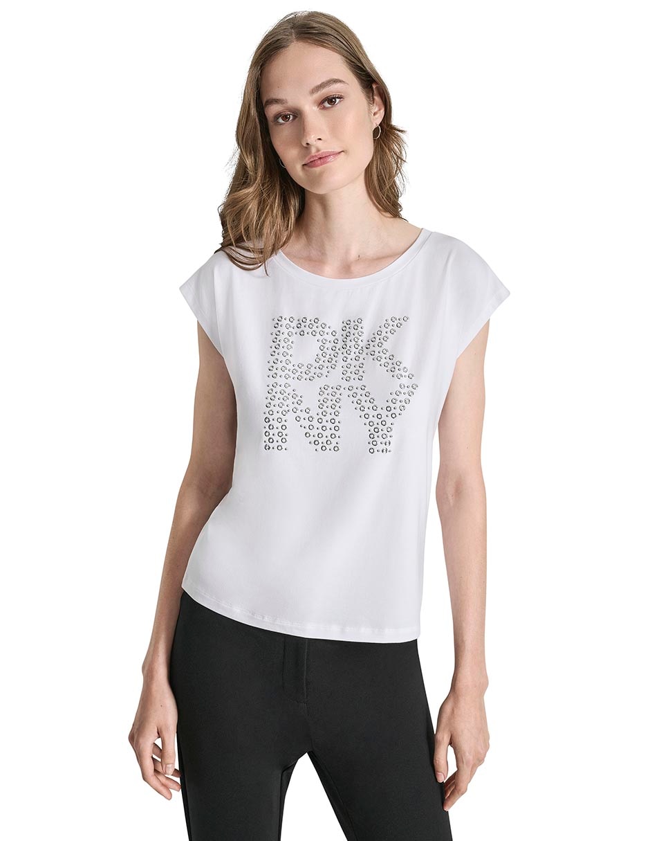 Playera manga corta cuello redondo mujer