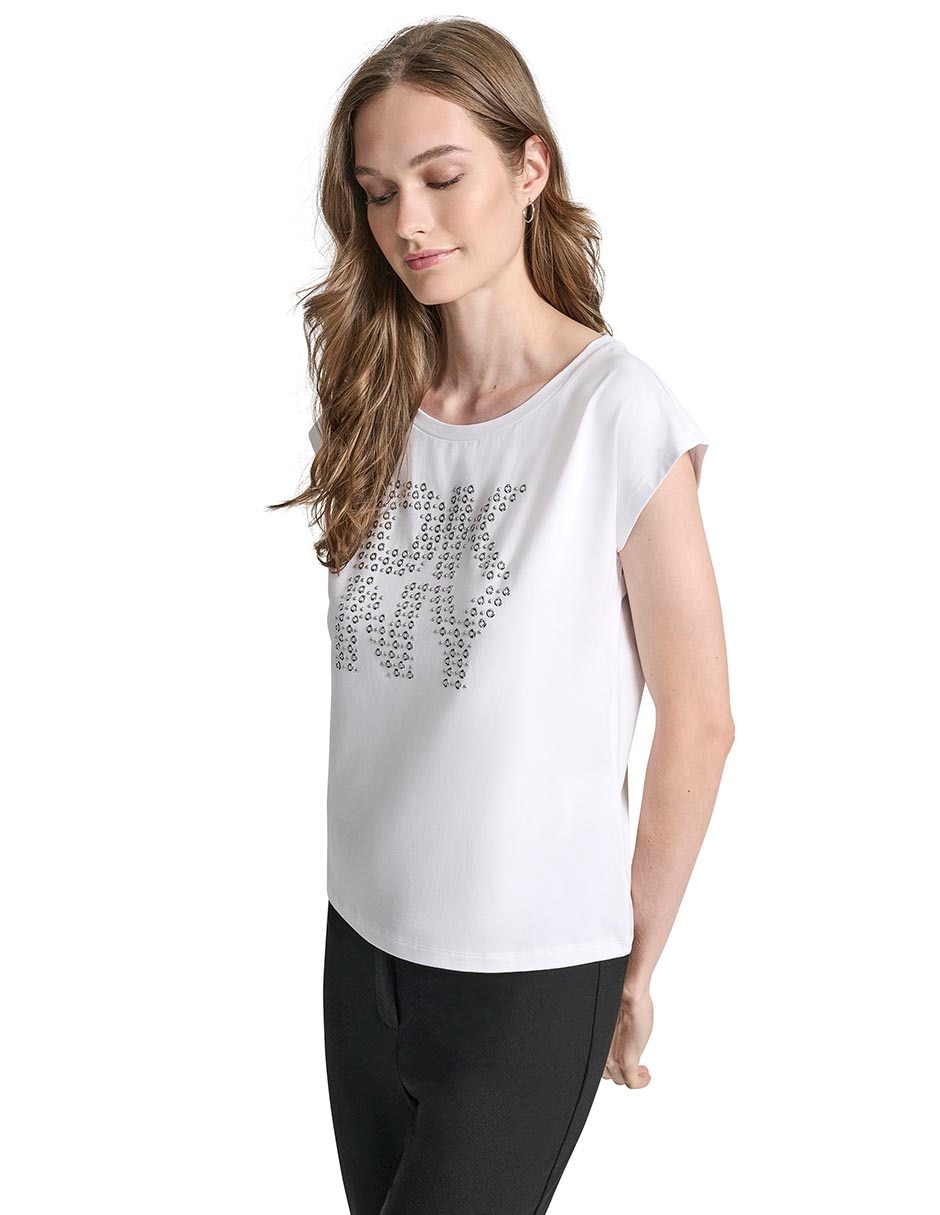 Playera manga corta cuello redondo mujer 4