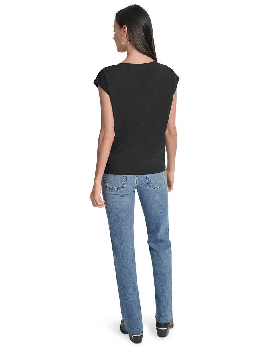 Playera manga corta cuello redondo mujer 5