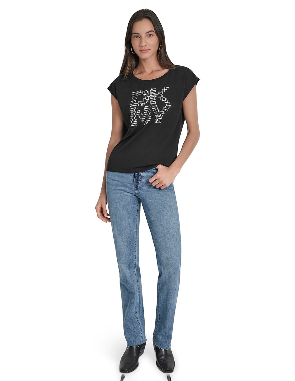 Playera manga corta cuello redondo mujer 6