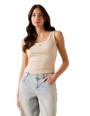 Top cuello redondo tirante ancho Top cuello redondo tirante ancho