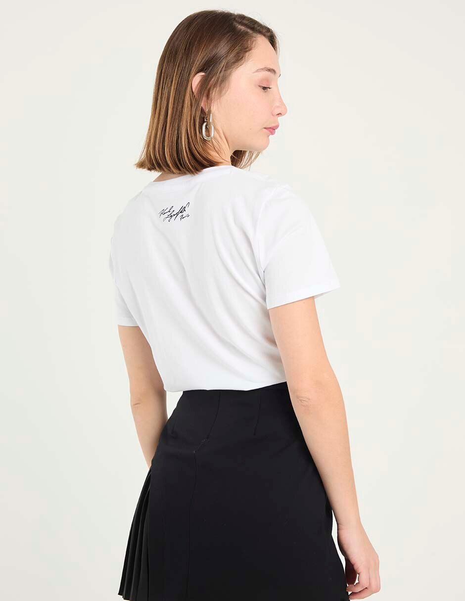 Playera manga corta Karl Lagerfeld Paris cuello redondo para mujer
