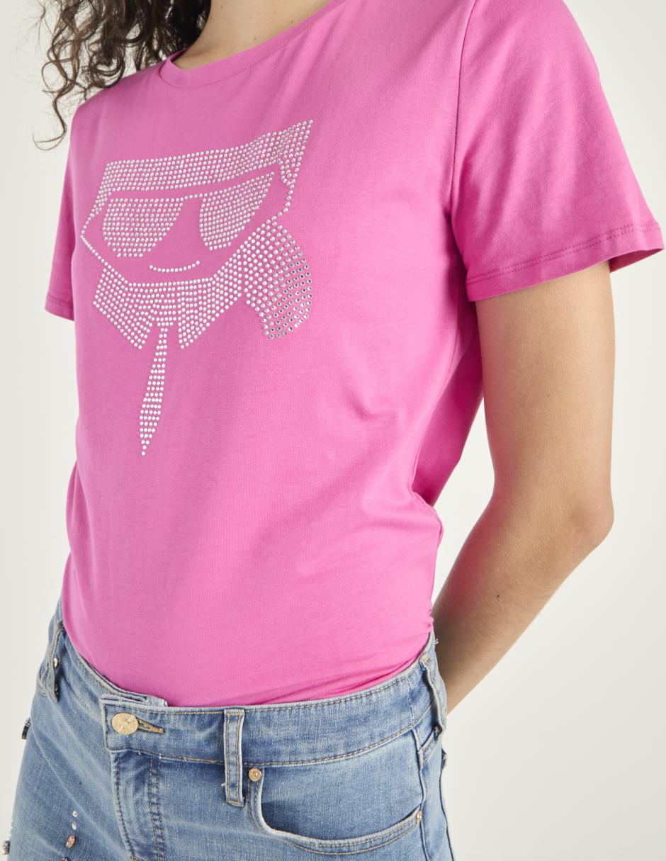 Playera manga corta Karl Lagerfeld Paris cuello redondo para mujer