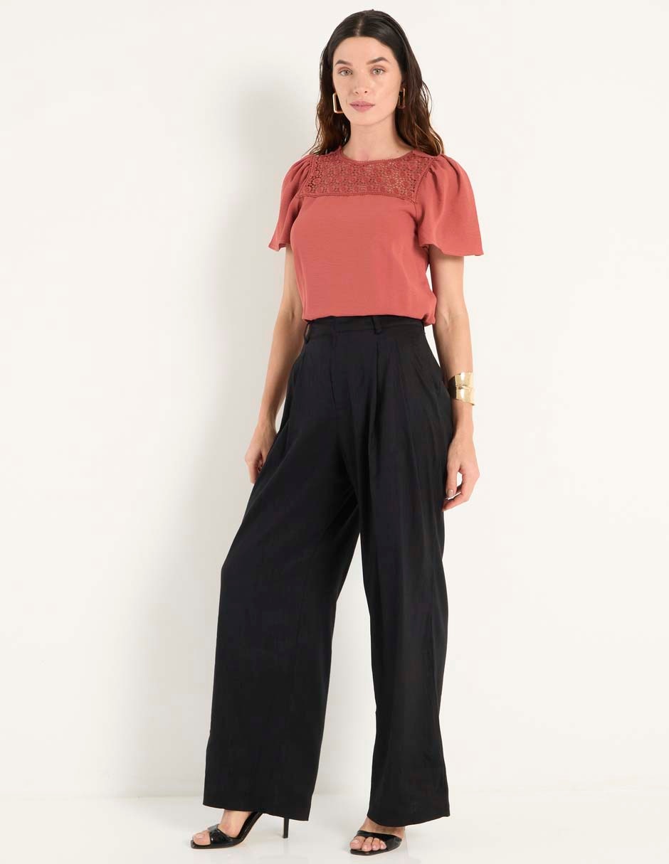 Pantalón de vestir wide leg para mujer 6