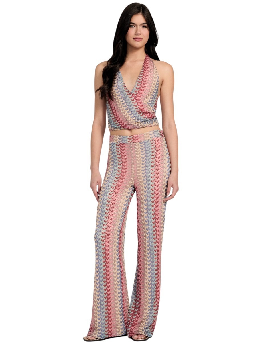 Pantalón acampanado wide leg para mujer 6