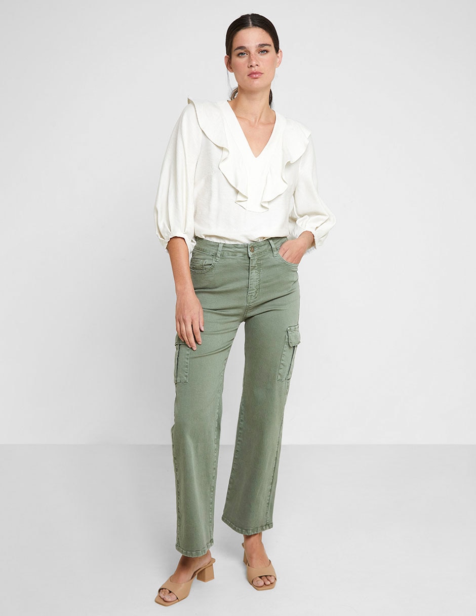 Pantalón cargo slim para mujer Pantalón cargo slim para mujer