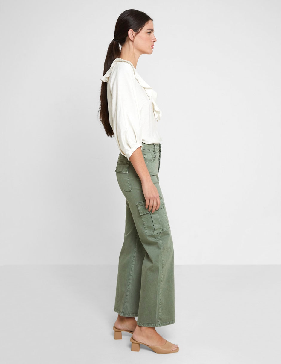 Pantalón cargo slim para mujer 4