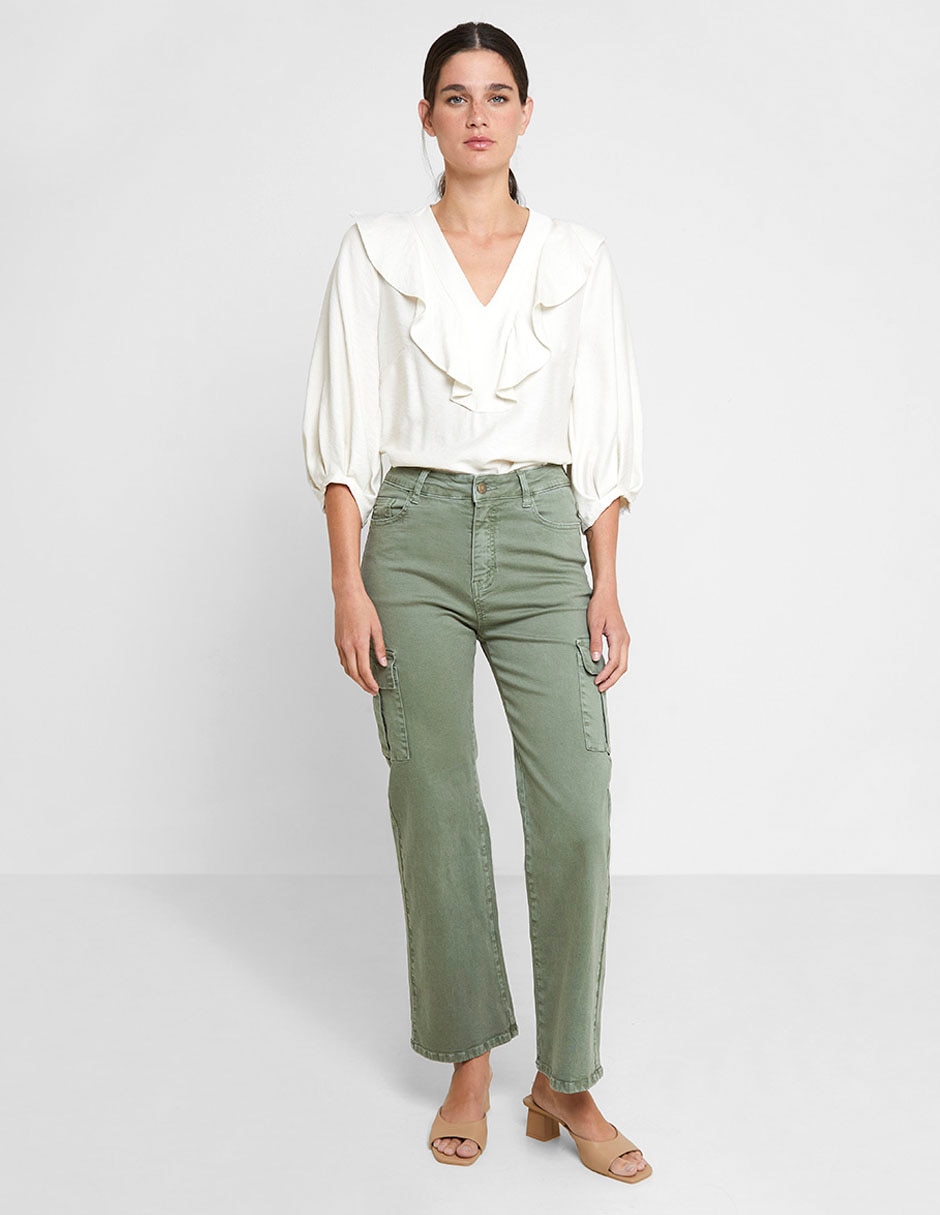 Pantalón cargo slim para mujer 2