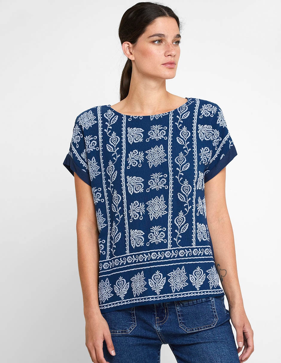 Blusa Trucco manga corta para mujer
