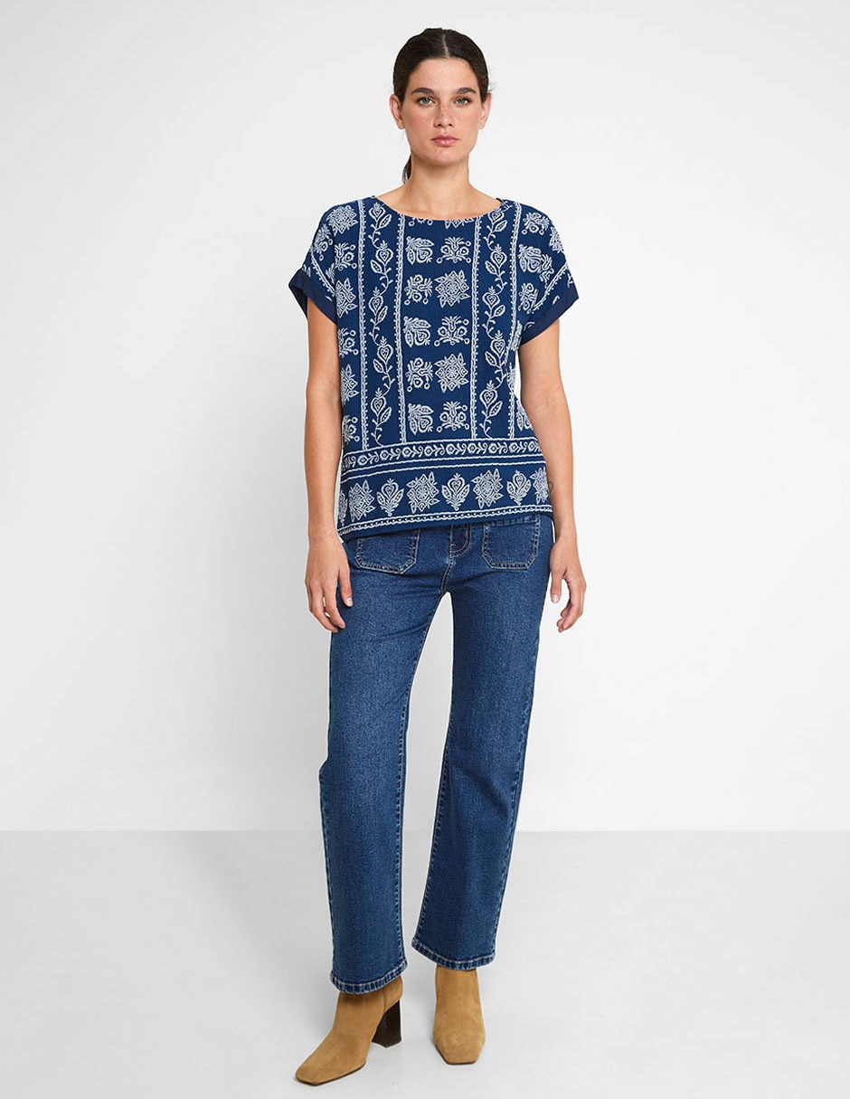 Blusa Trucco manga corta para mujer