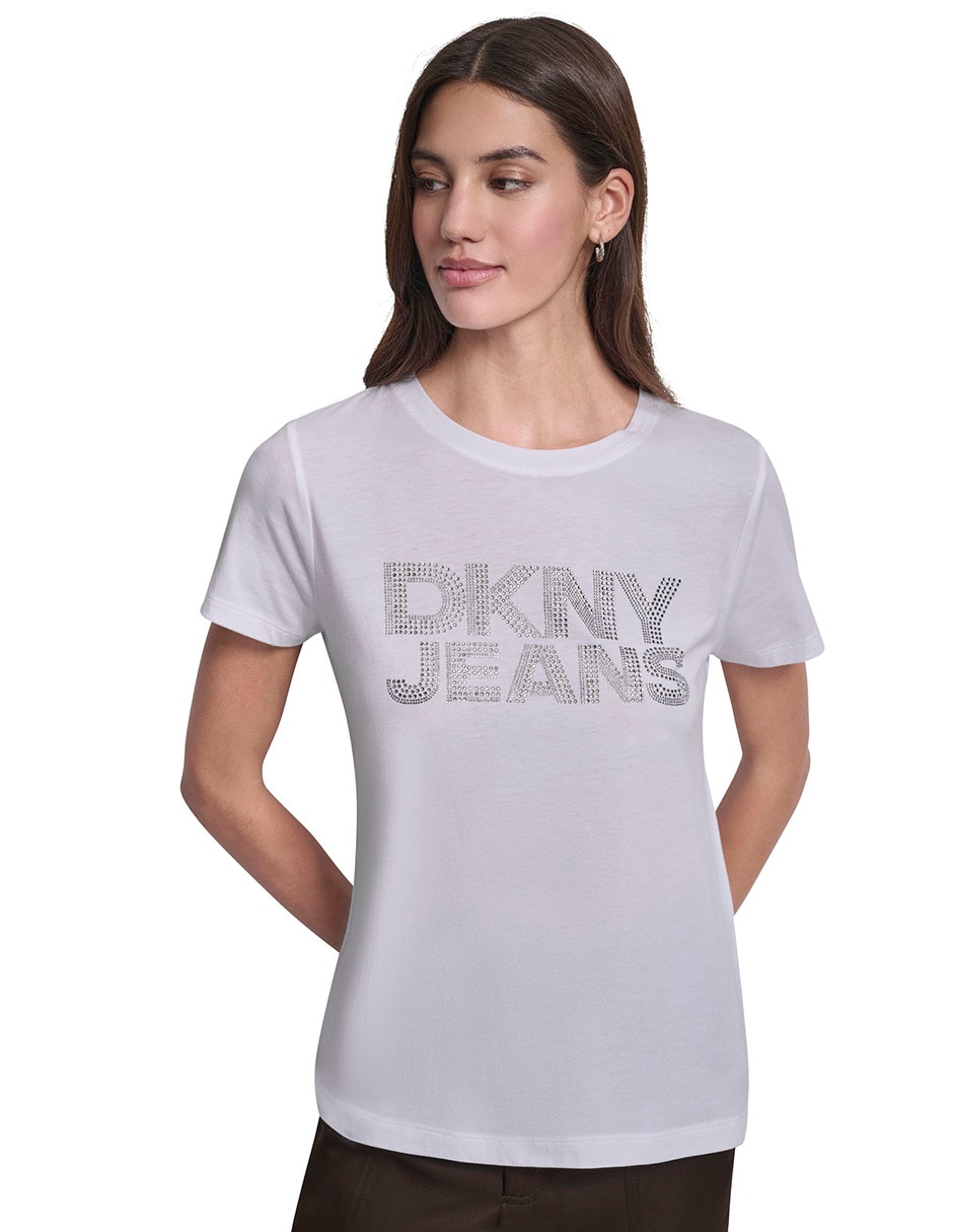 Playera manga corta cuello redondo para mujer