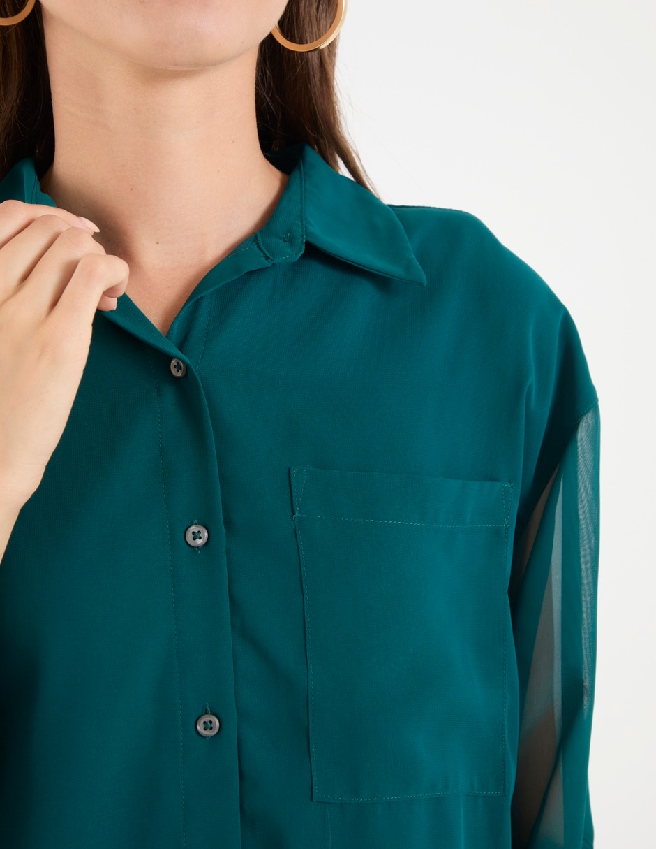 Blusa camisera manga larga para mujer 9
