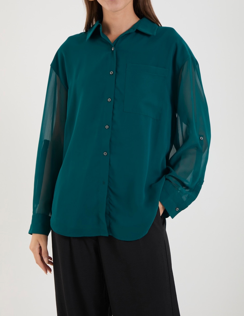 Blusa camisera manga larga para mujer 11