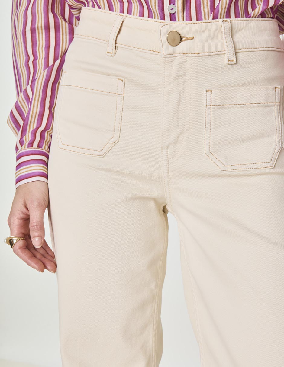 Jeans wide leg corte cintura para mujer 2