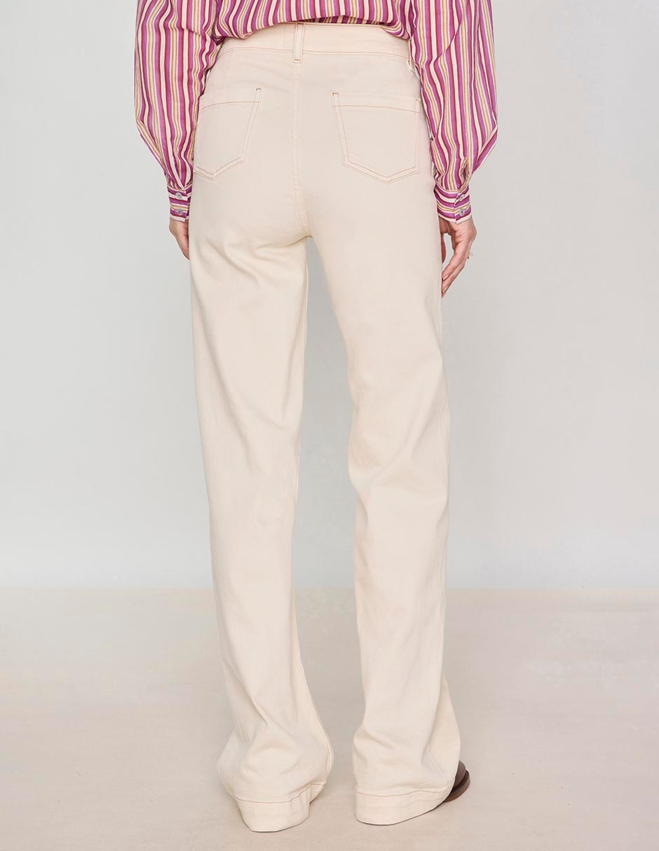 Jeans wide leg corte cintura para mujer 4