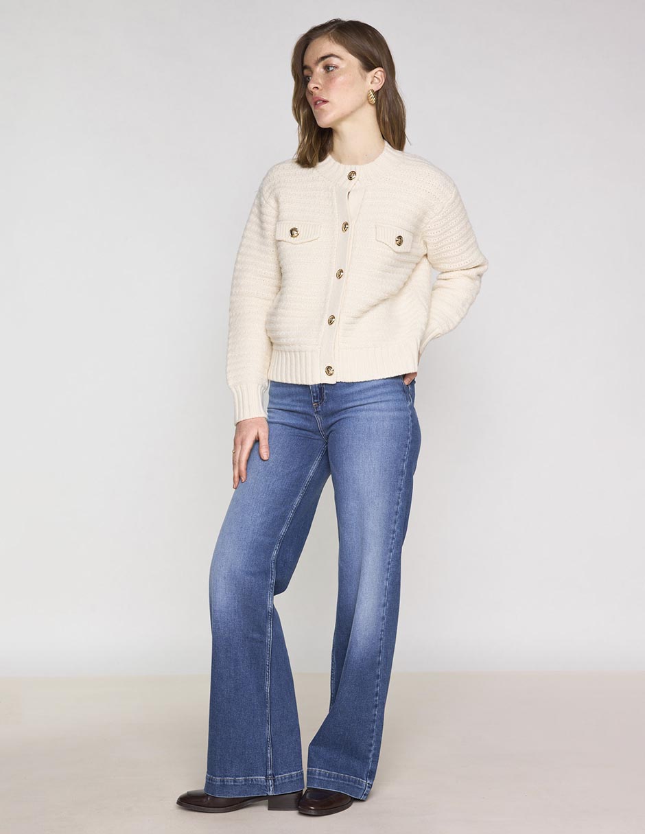 Jeans flare Manison 123 corte cintura para mujer 2