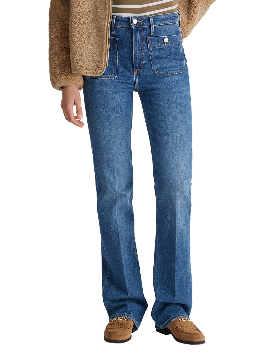 Jeans straight ww0ww48255-1a4 para mujer 3