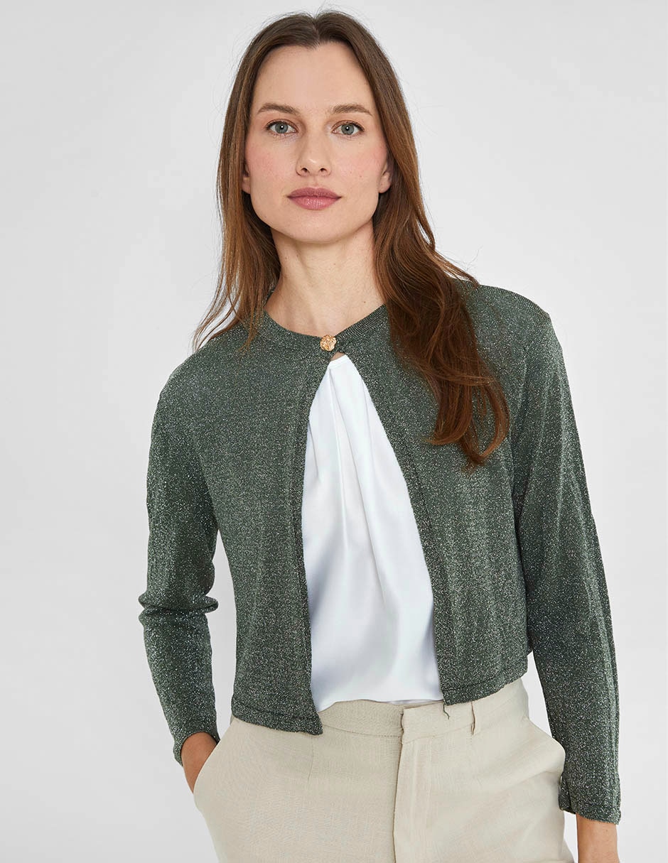 Suéter cuello con botón para mujer Suéter cuello con botón para mujer