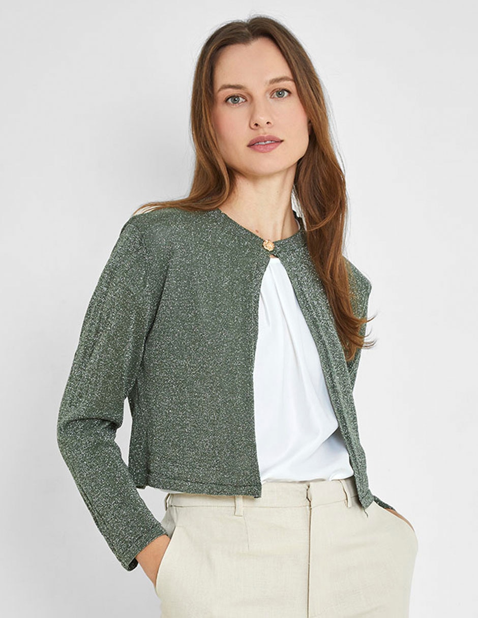 Suéter cuello con botón para mujer 2