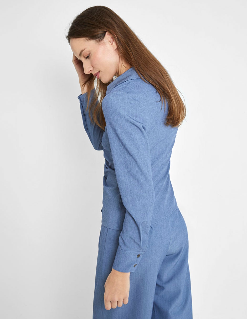 Blusa camisera manga larga para mujer 6