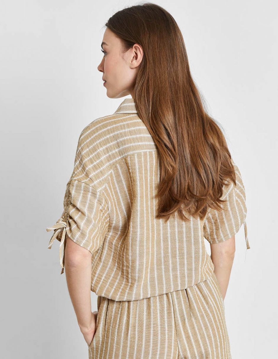 Blusa camisera manga corta para mujer 7