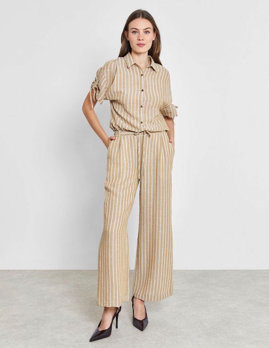 Blusa camisera manga corta para mujer 8