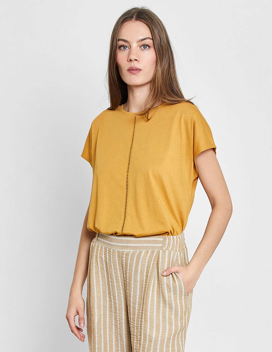 Playera manga corta cuello redondo para mujer 9