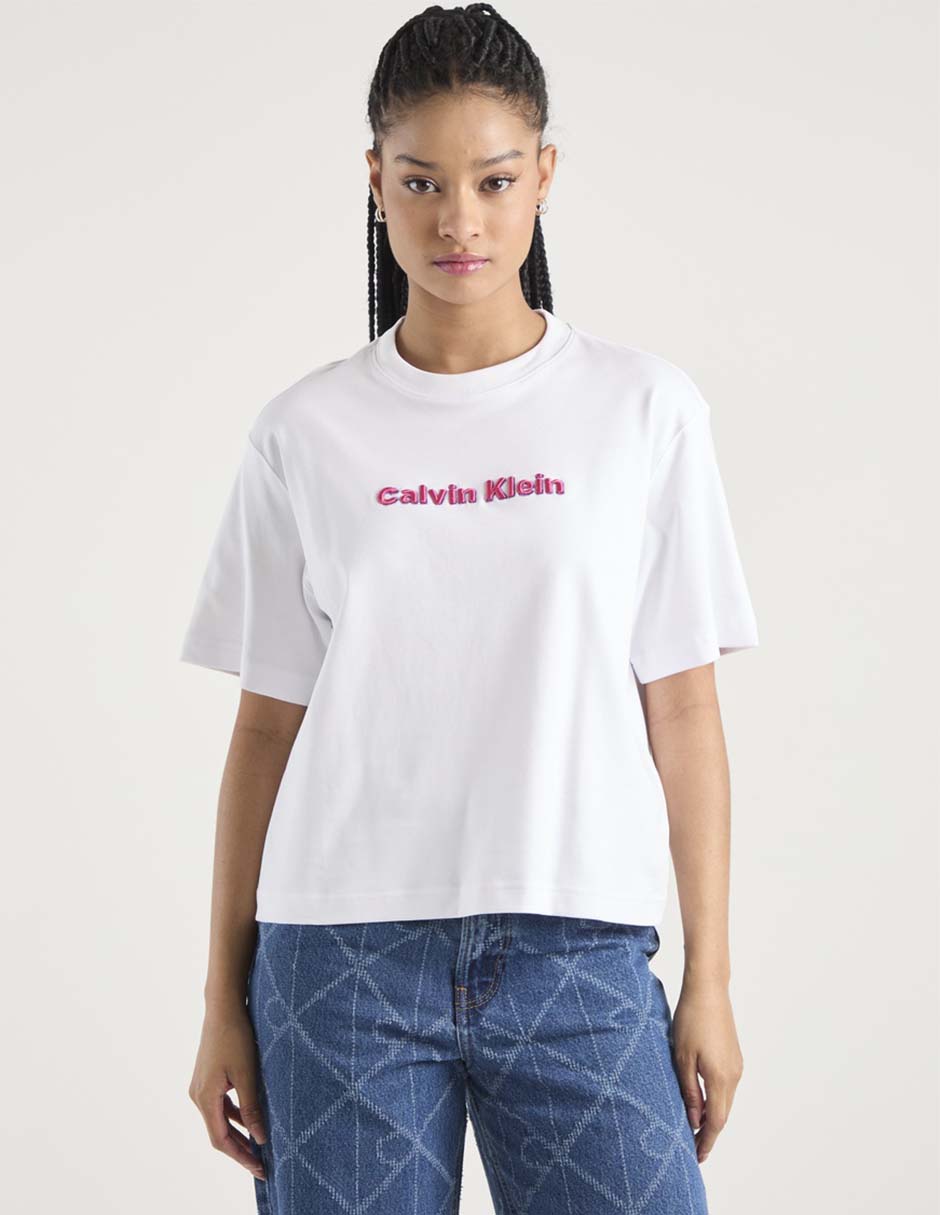 Playera manga corta Jeans cuello redondo para mujer 1