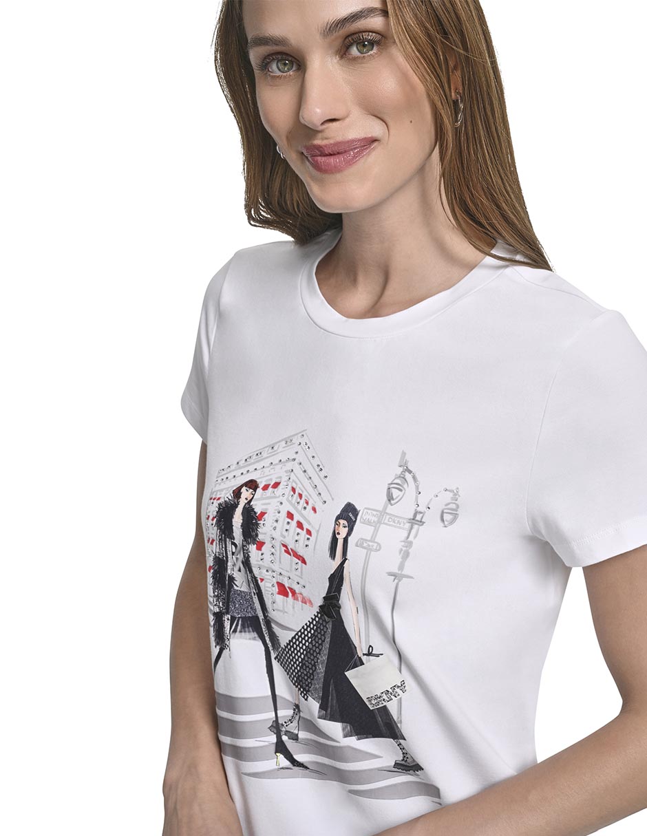 Playera manga corta cuello redondo para mujer 1