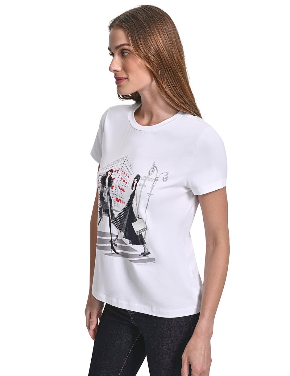 Playera manga corta cuello redondo para mujer 7
