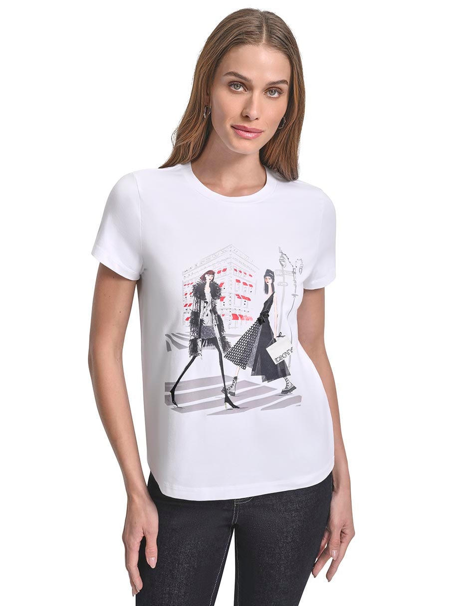 Playera manga corta cuello redondo para mujer 8