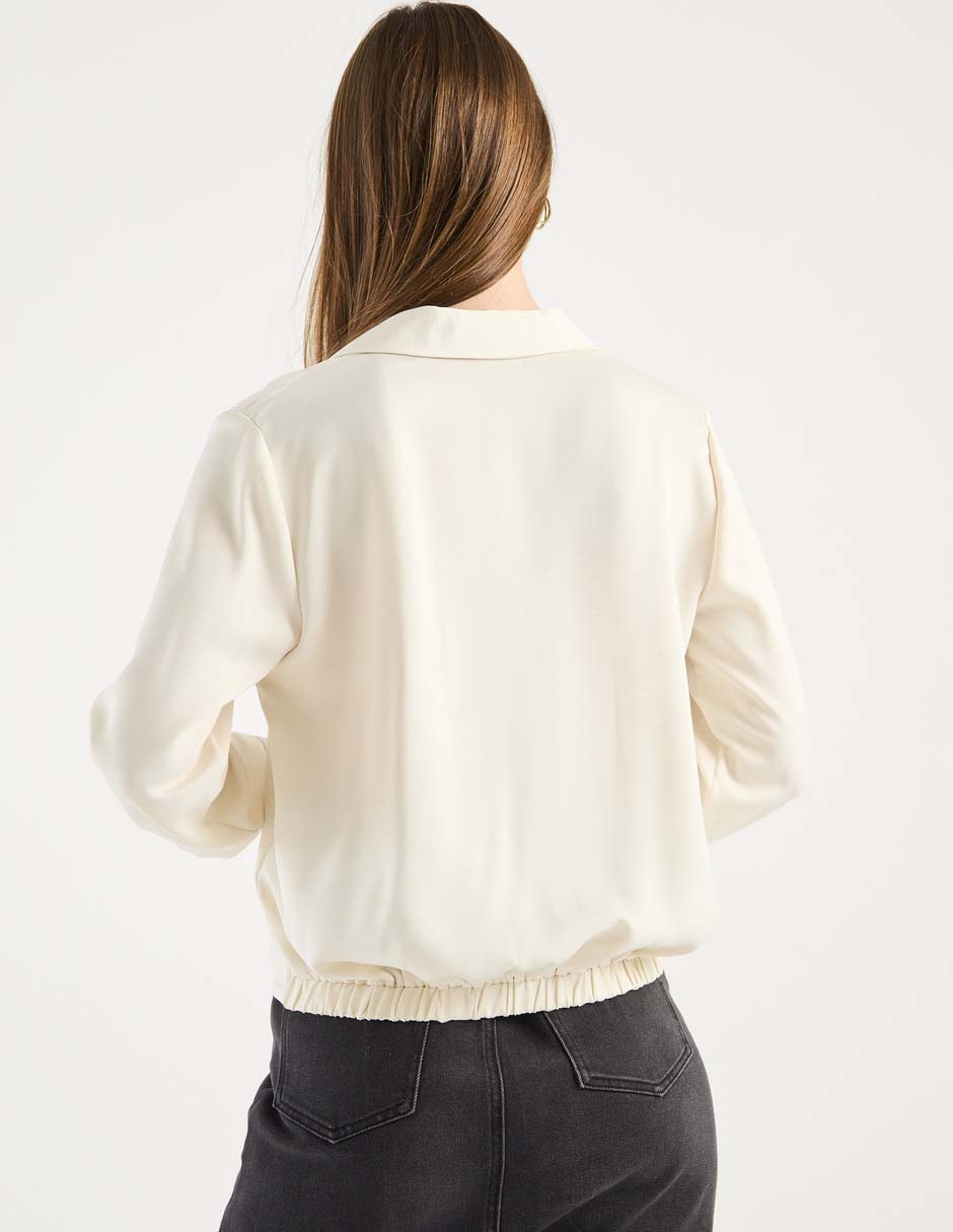 Blusa camisera Karl Lagerfeld Paris manga larga para mujer