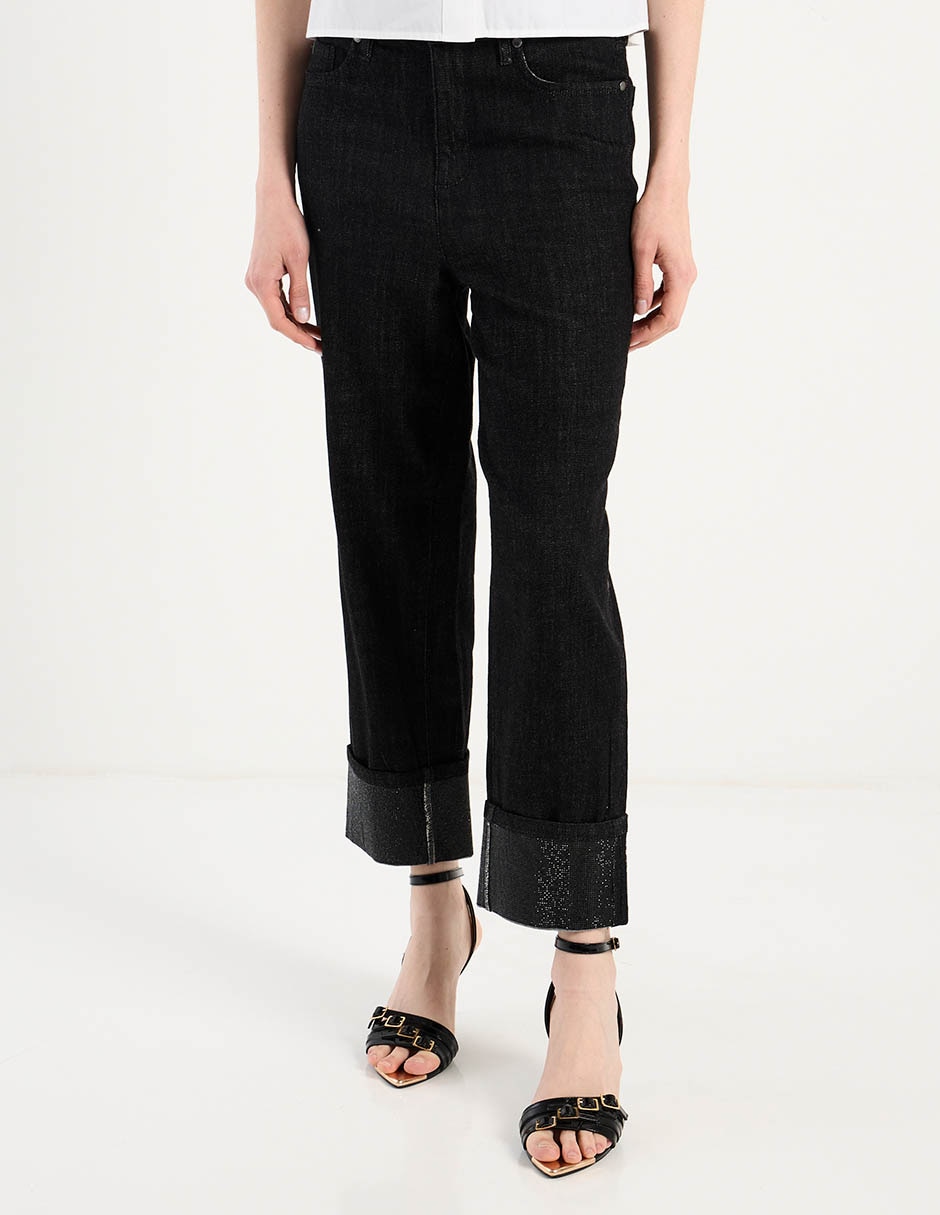 Jeans capri straight para mujer Jeans capri straight para mujer