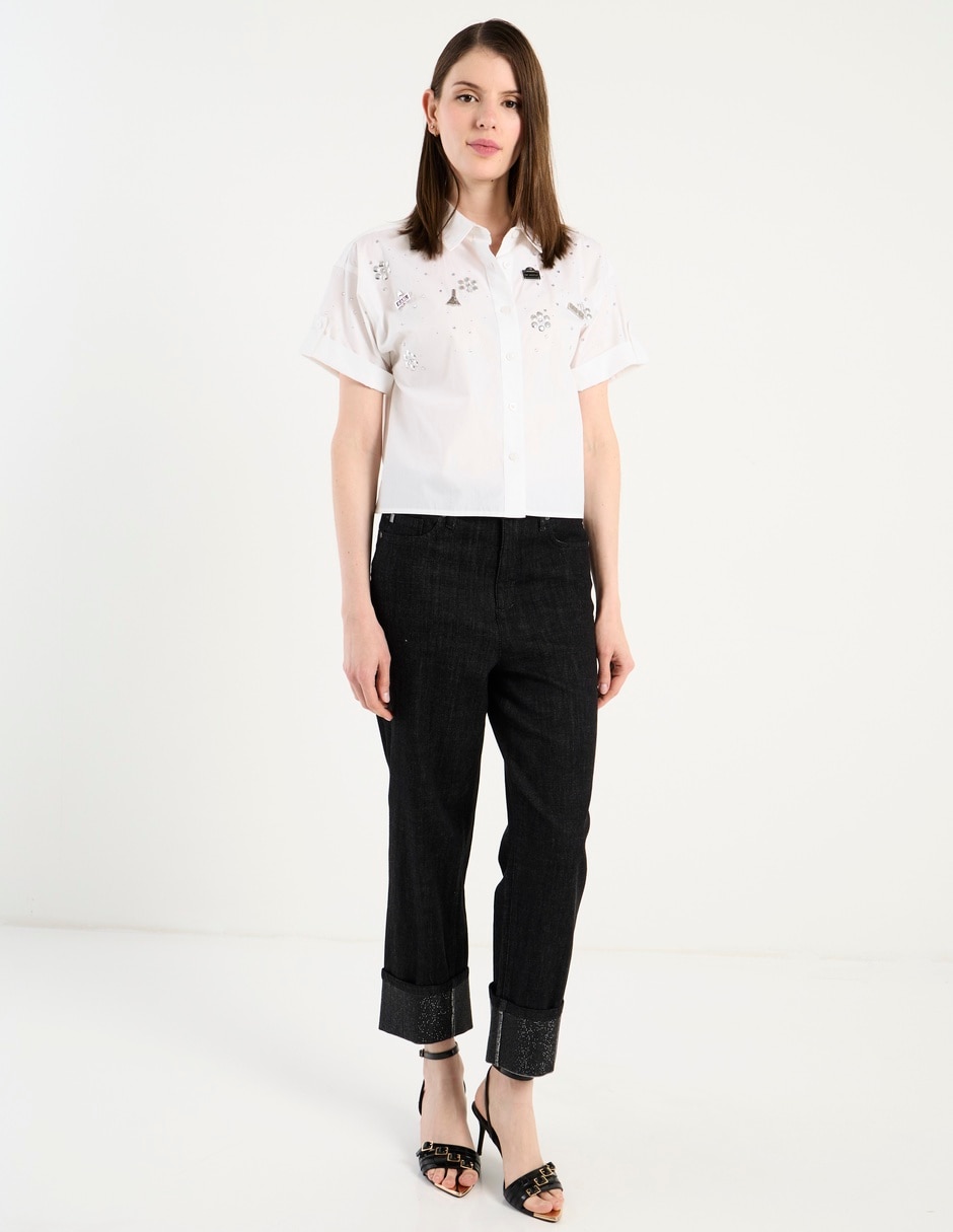 Jeans capri straight para mujer 5