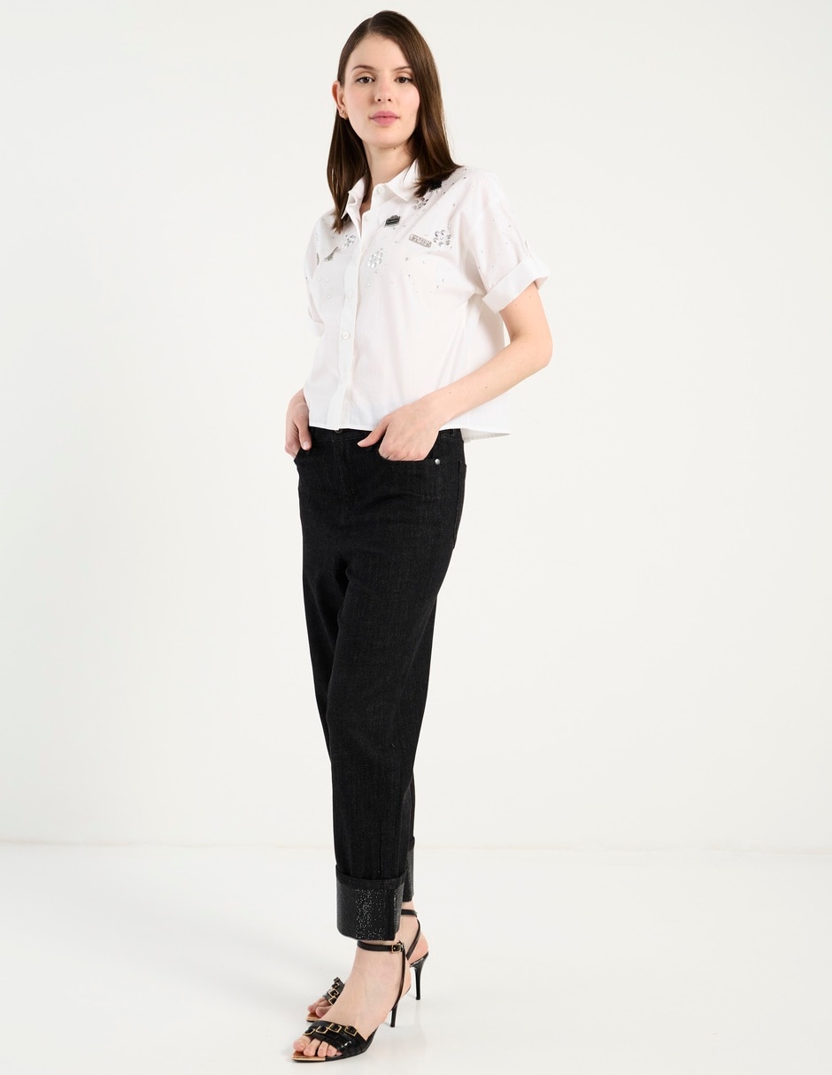 Jeans capri straight para mujer 4