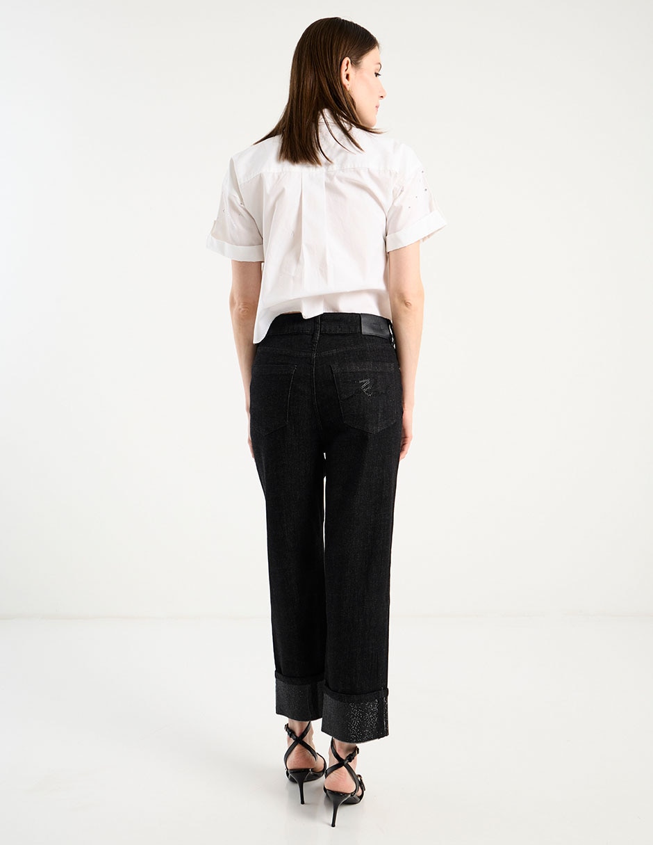 Jeans capri straight para mujer 6