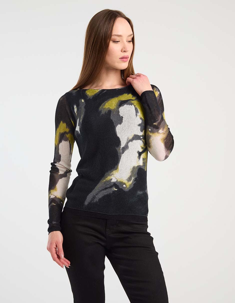Suéter cuello ojal para mujer Suéter cuello ojal para mujer