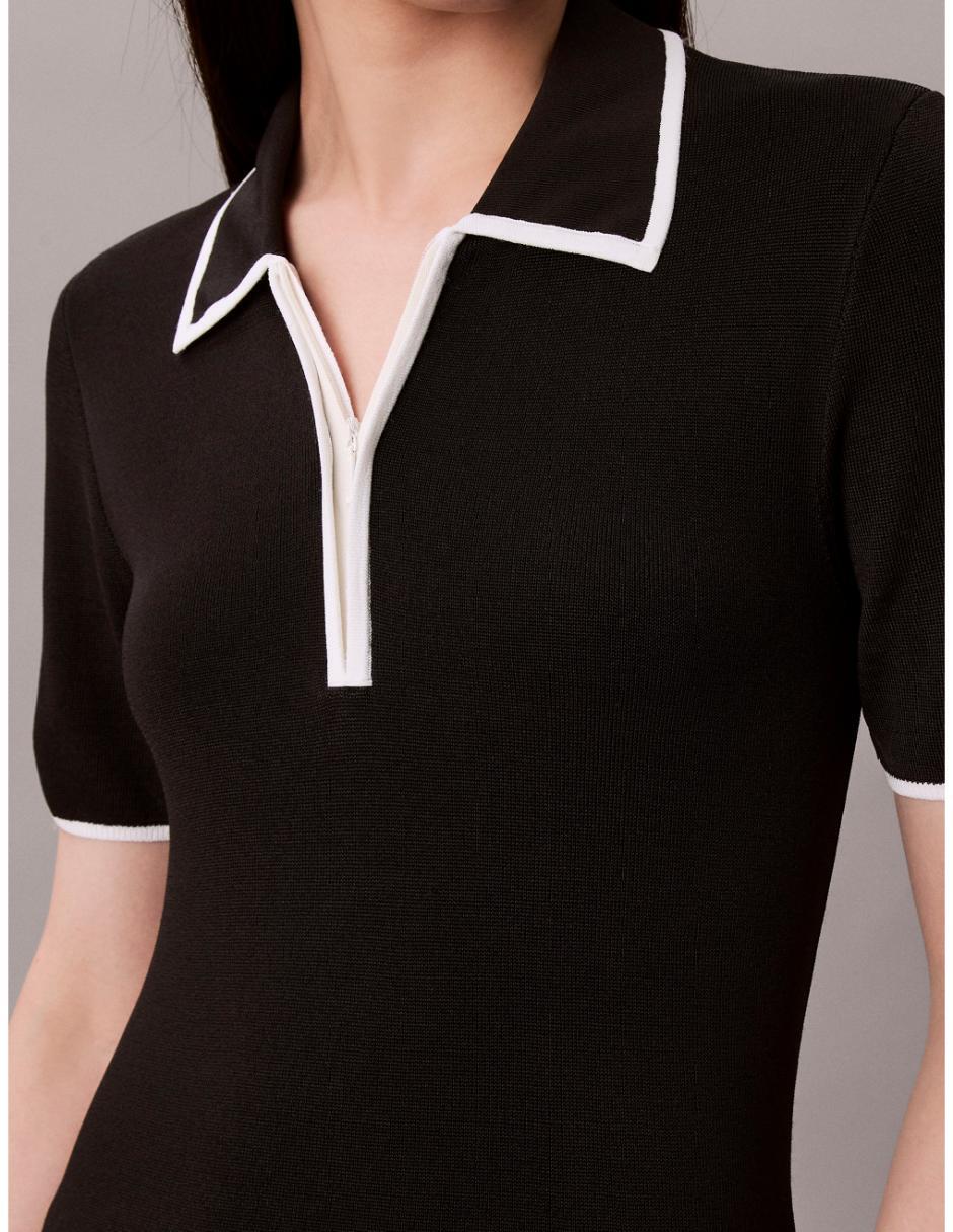 Playera manga corta Ck cuello camisero para mujer