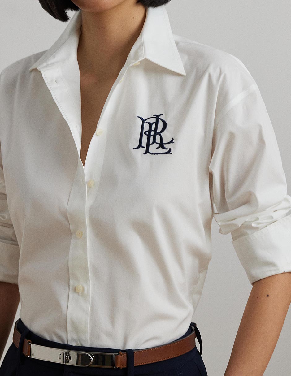Blusa camisera Lauren Ralph Lauren manga larga para mujer