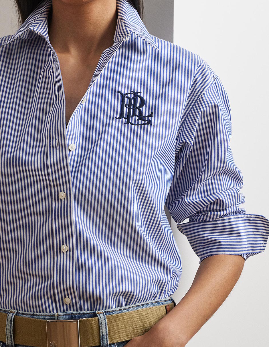 Blusa camisera Lauren Ralph Lauren manga larga para mujer