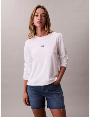 Playera manga larga cuello redondo para mujer 1