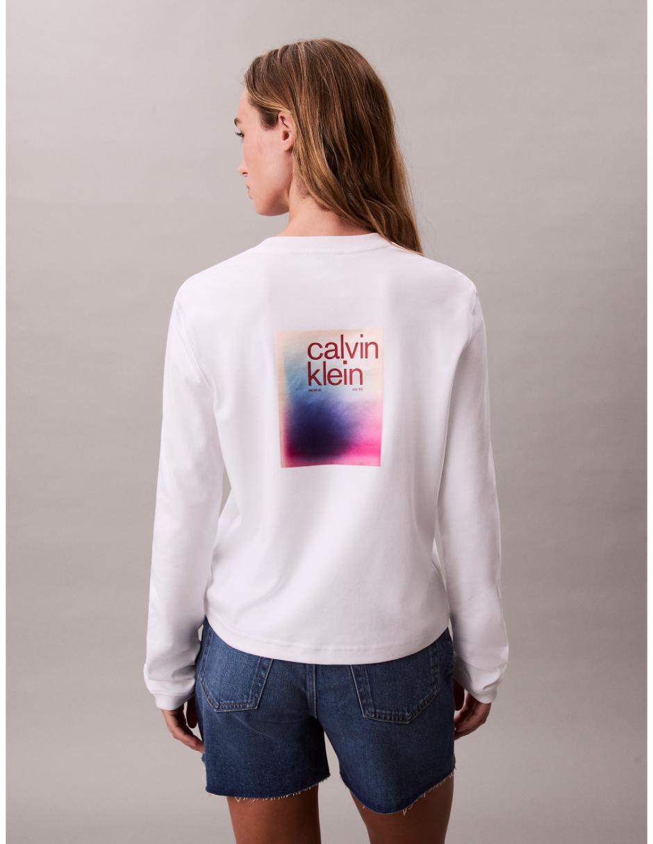 Playera manga larga cuello redondo para mujer 8
