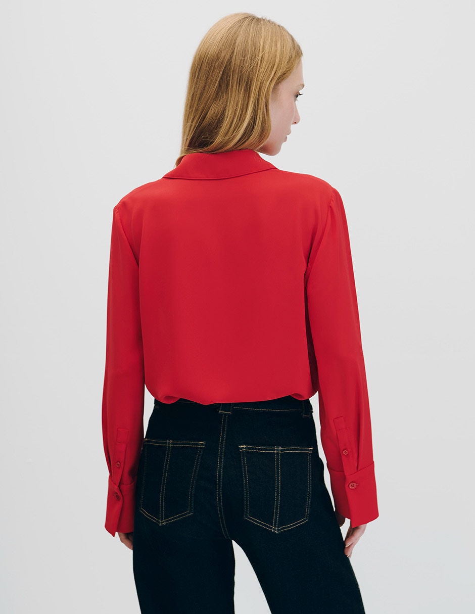 Blusa camisera manga larga para mujer 6