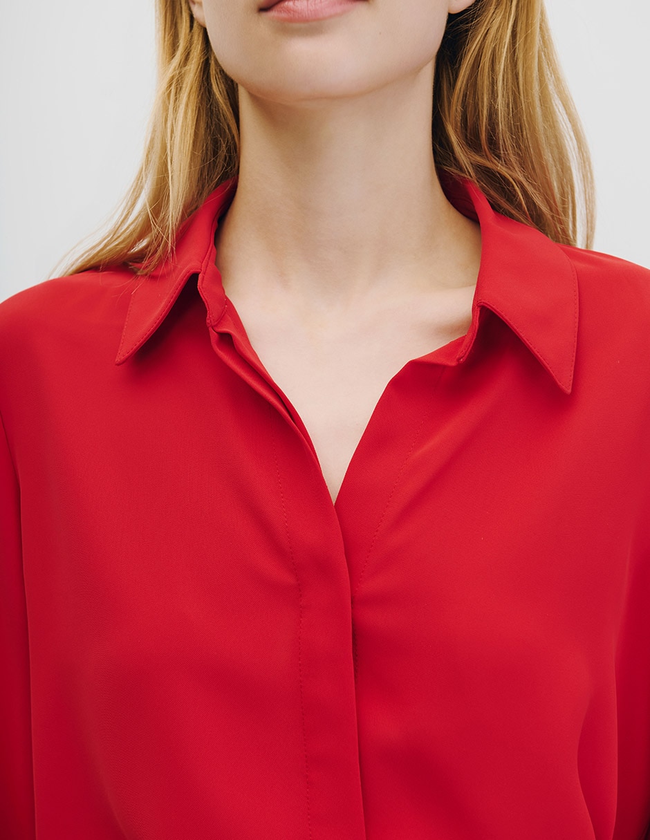 Blusa camisera manga larga para mujer 7