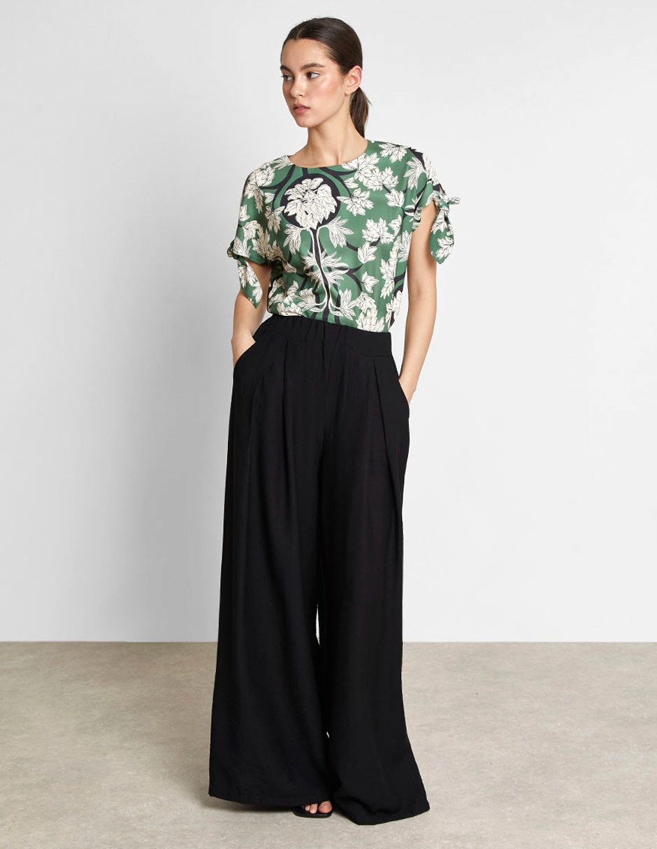 Pantalón coulotte acampanado para mujer 4